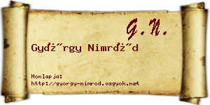 György Nimród névjegykártya